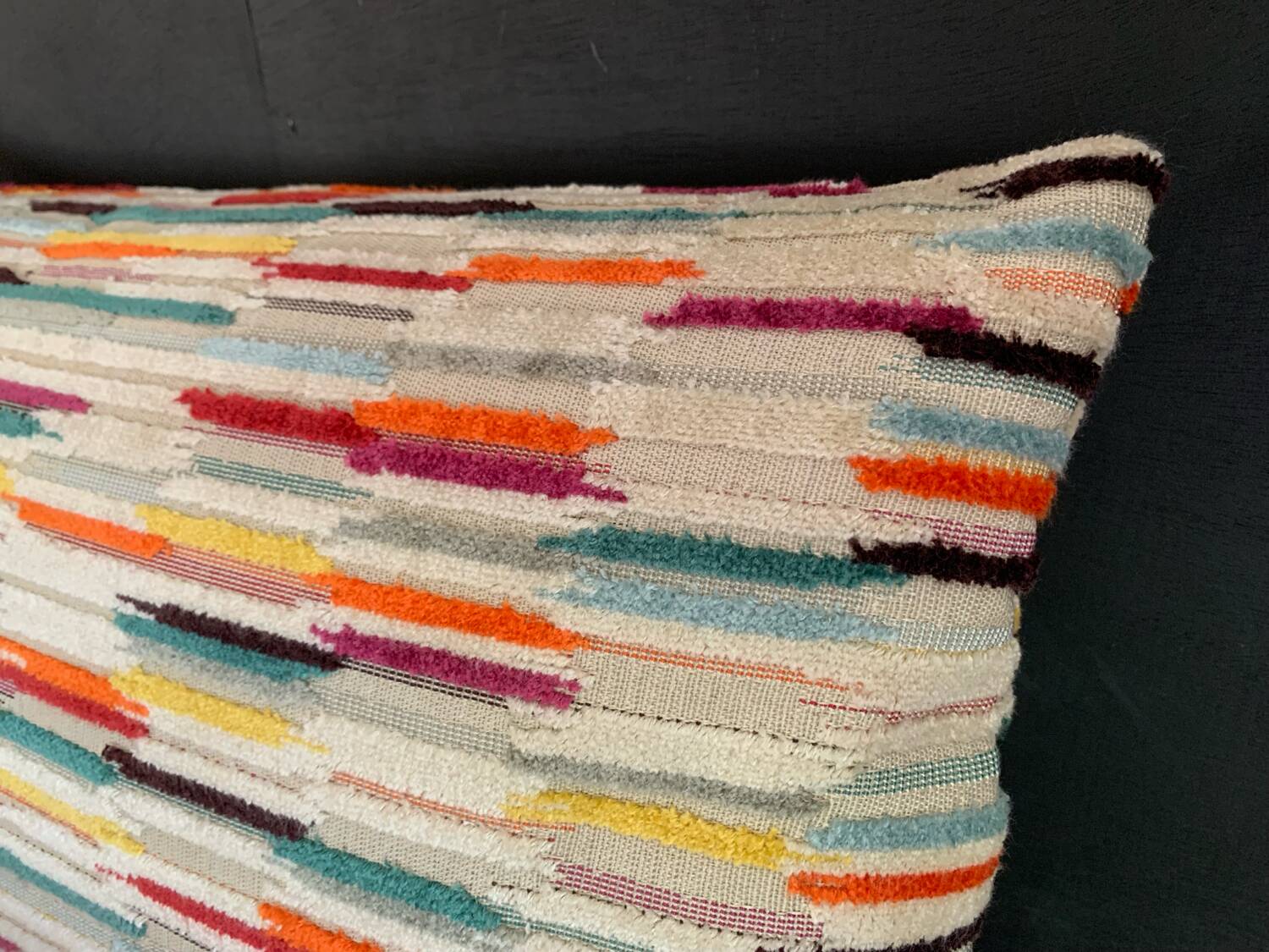 Coussin velours jacquard 30x50cm