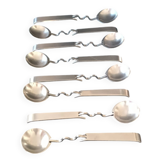 Eight Sculptura spoons by Lino Sabatini for Rosenthal 1990