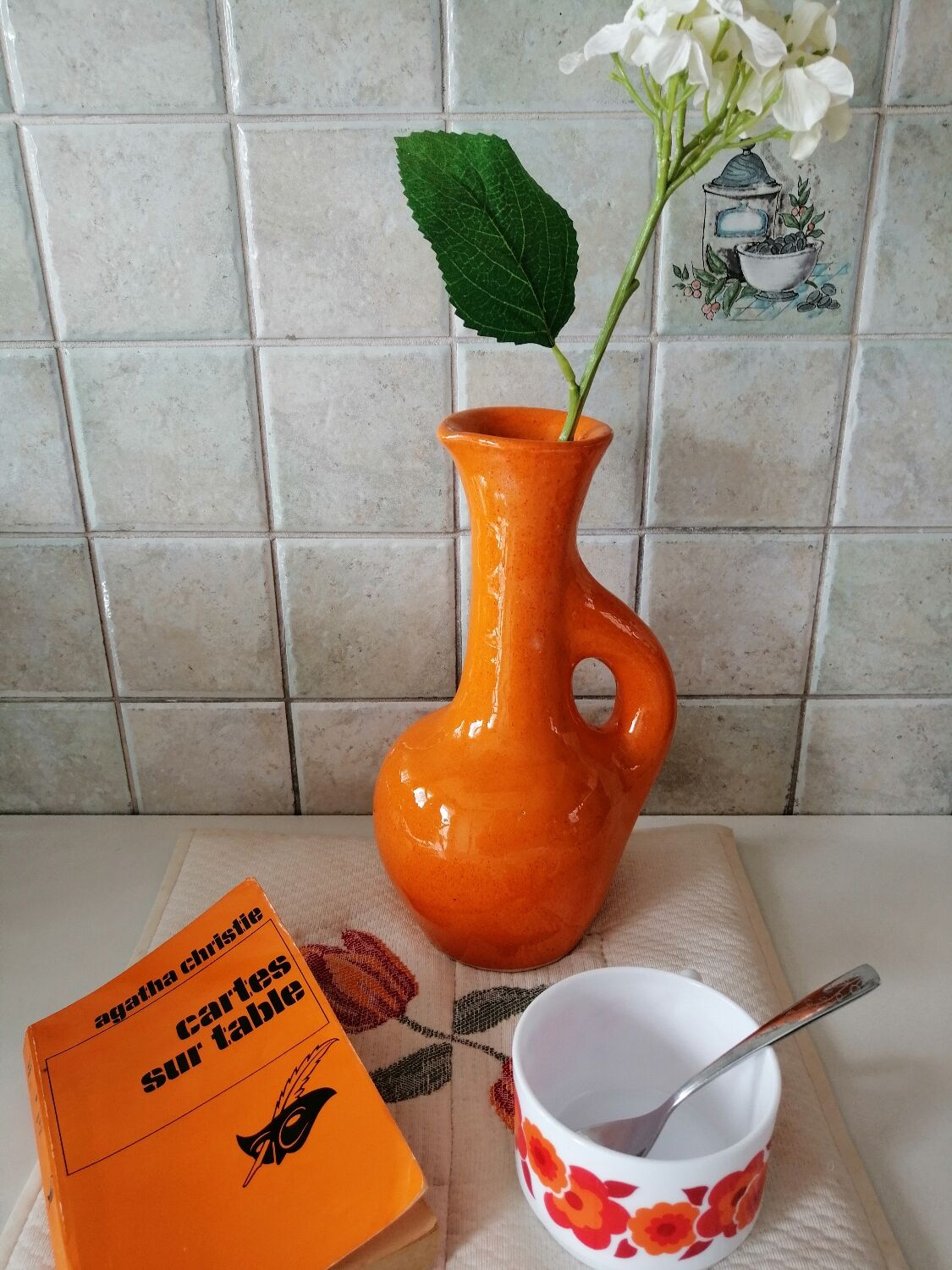 Orange terracotta vase
