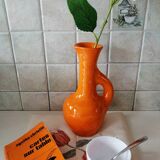 Orange terracotta vase