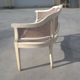 Banquette en corbeille de style Louis XVI en cannage