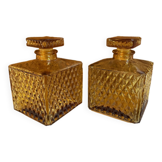 Pair of apothecaries alcohol decanter bottles
