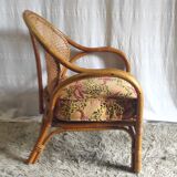 Rattan and cane chair - 1980s