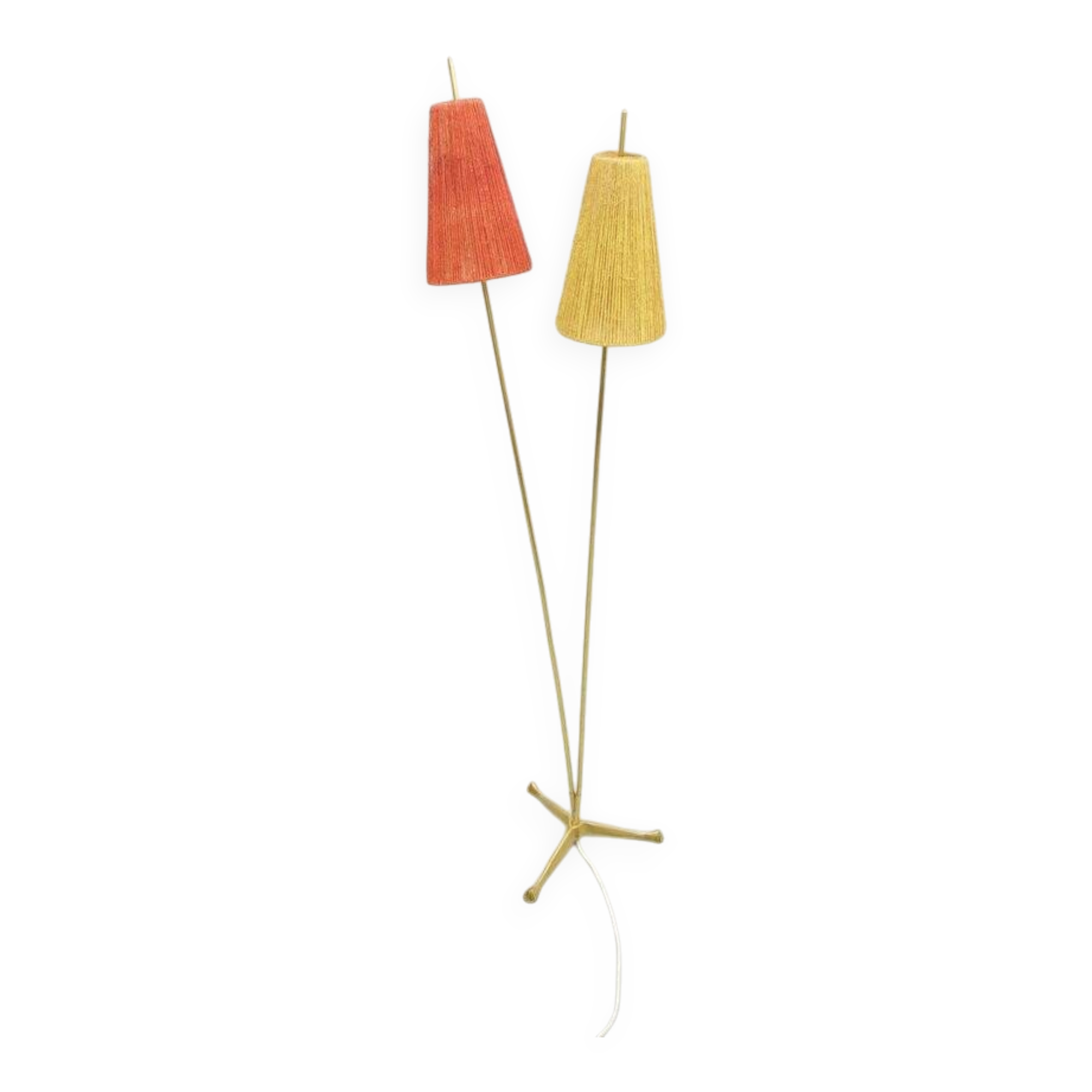 Floor lamp with brass base, 1950s