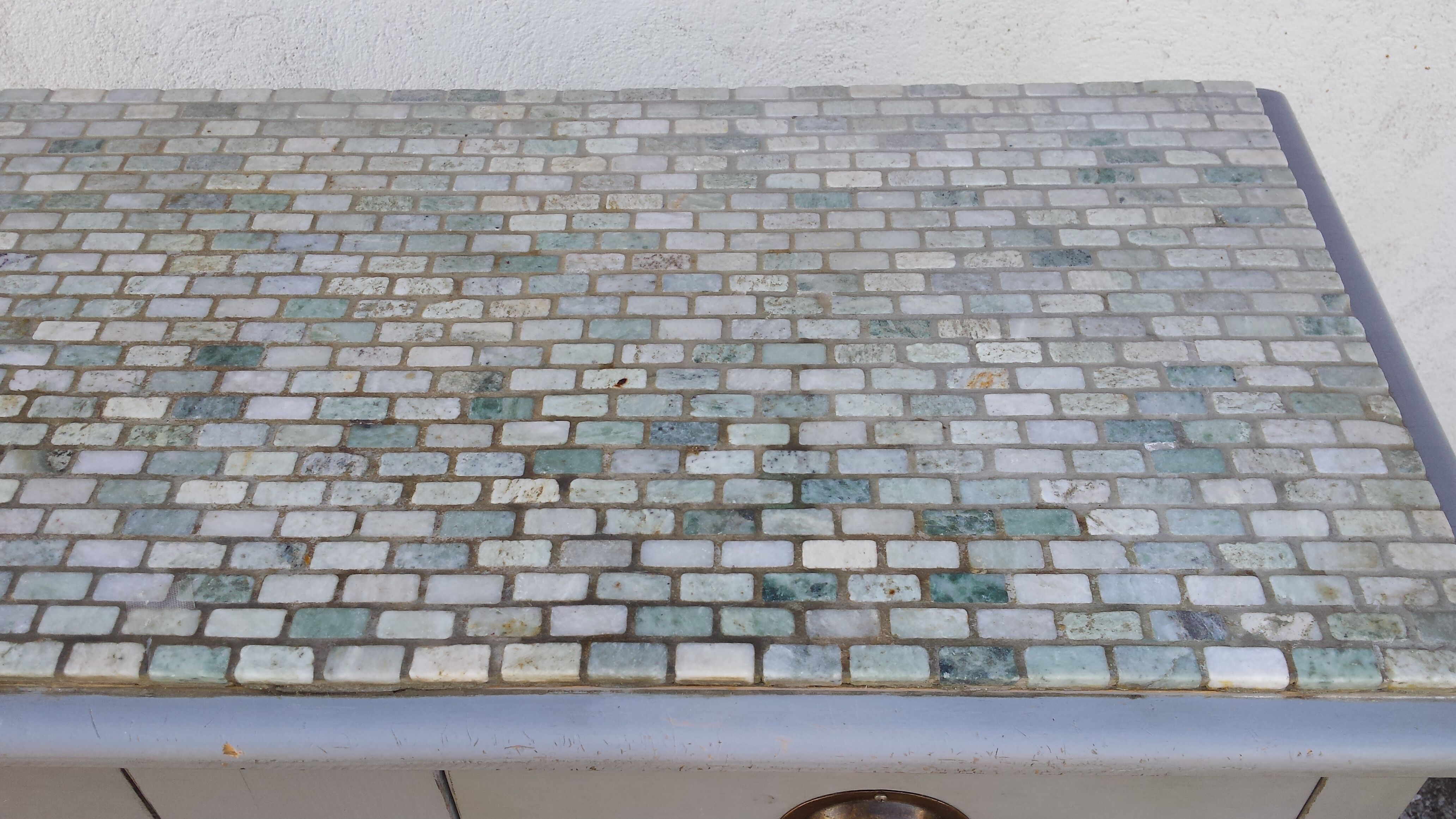 Grey parisian buffet, tile tray "pool"
