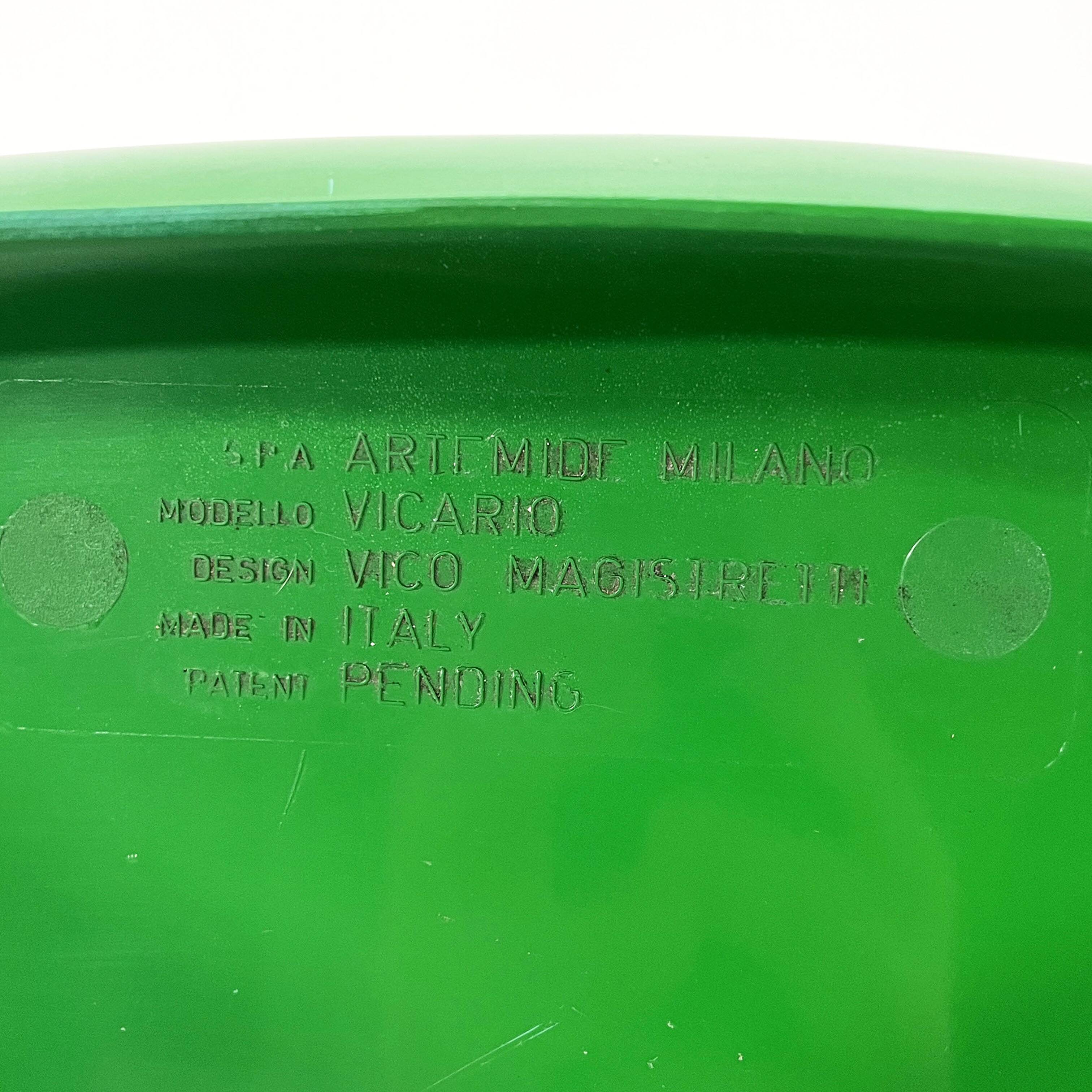 Vicario armchair in green by Vico Magistretti for Artemide, 1970