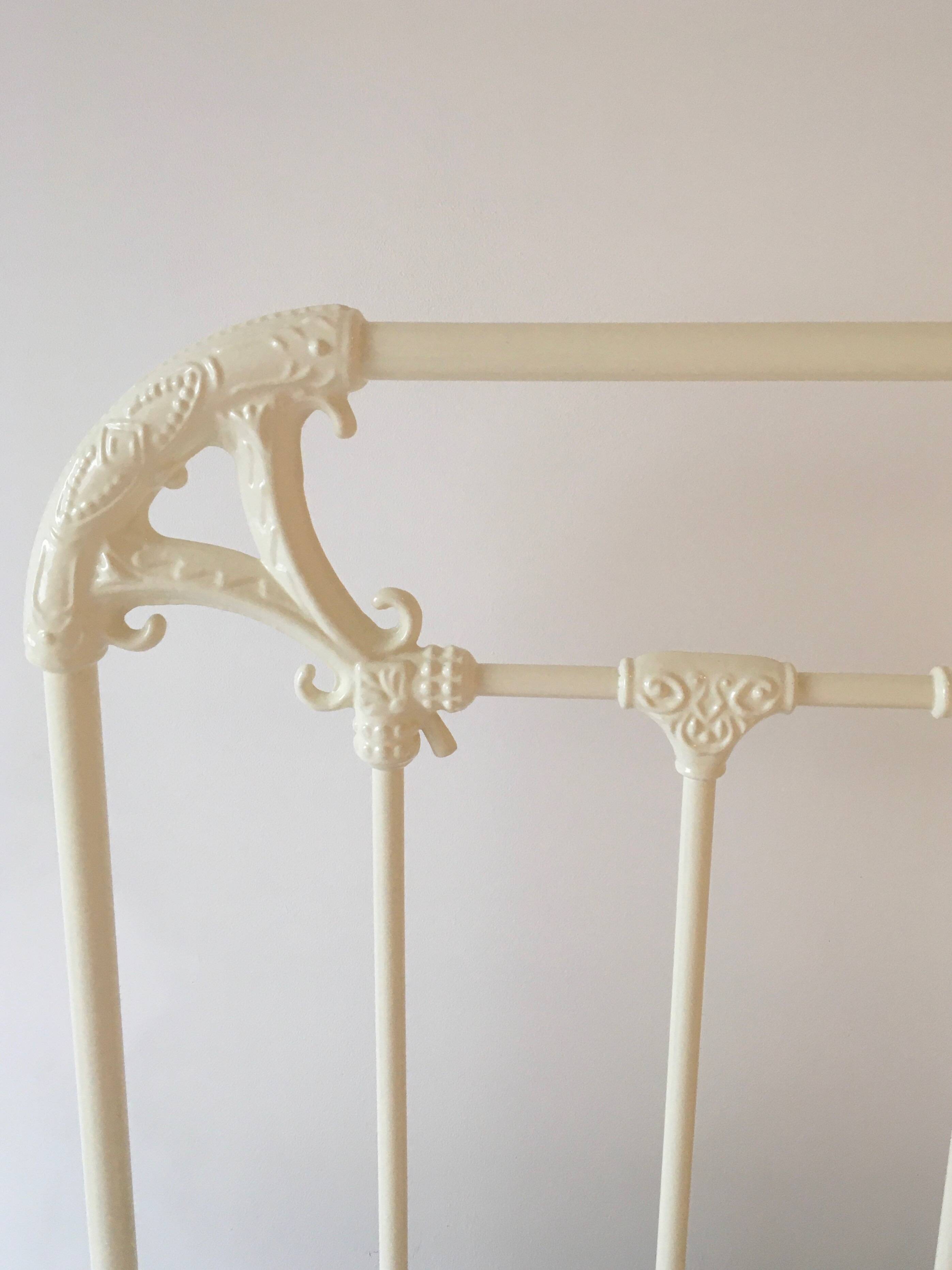 Bed 160 white wrought iron Irish handcrafted Celtic motifs