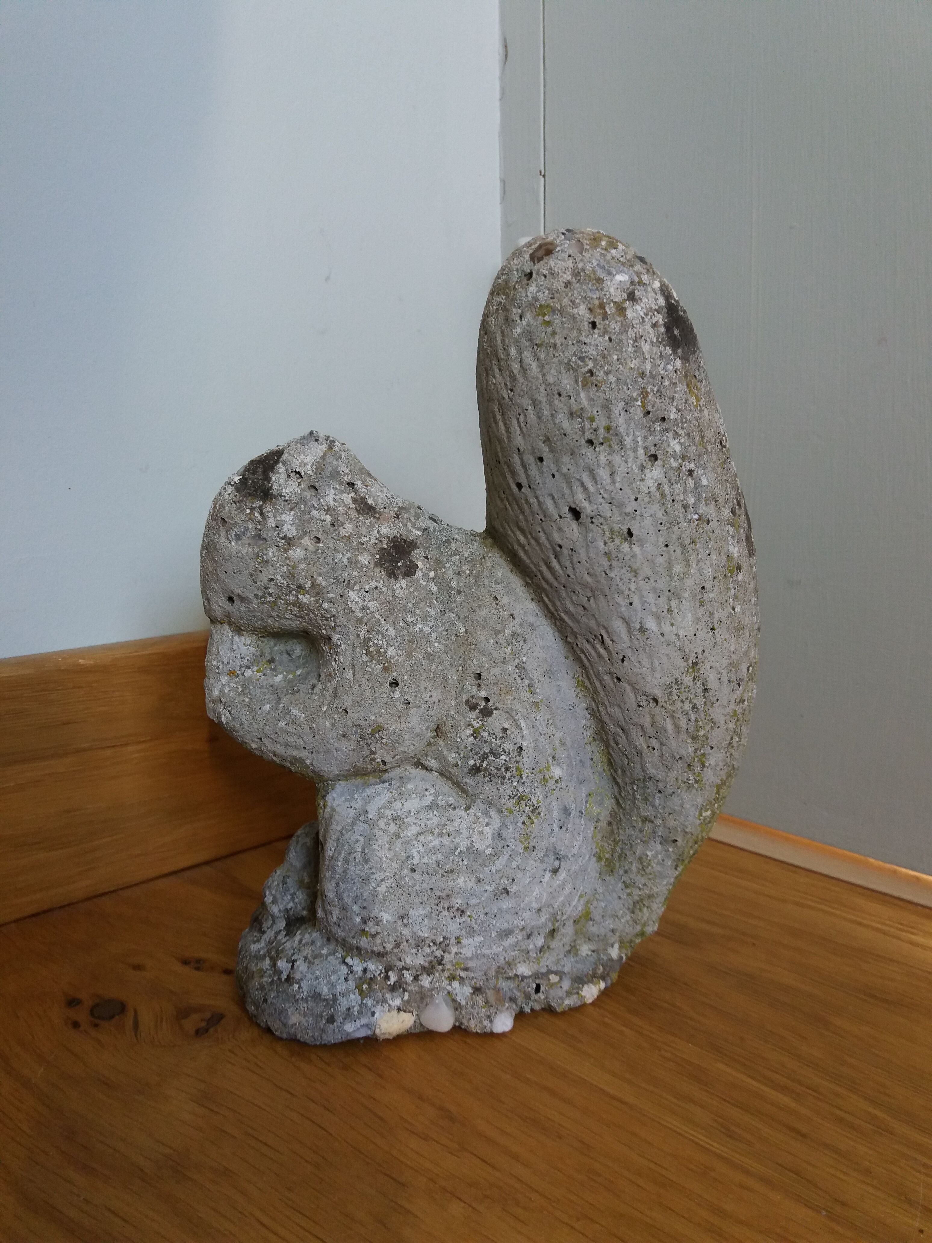 Concrete animal squirrel garden statue