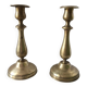 Pair of antique gilt brass candlesticks