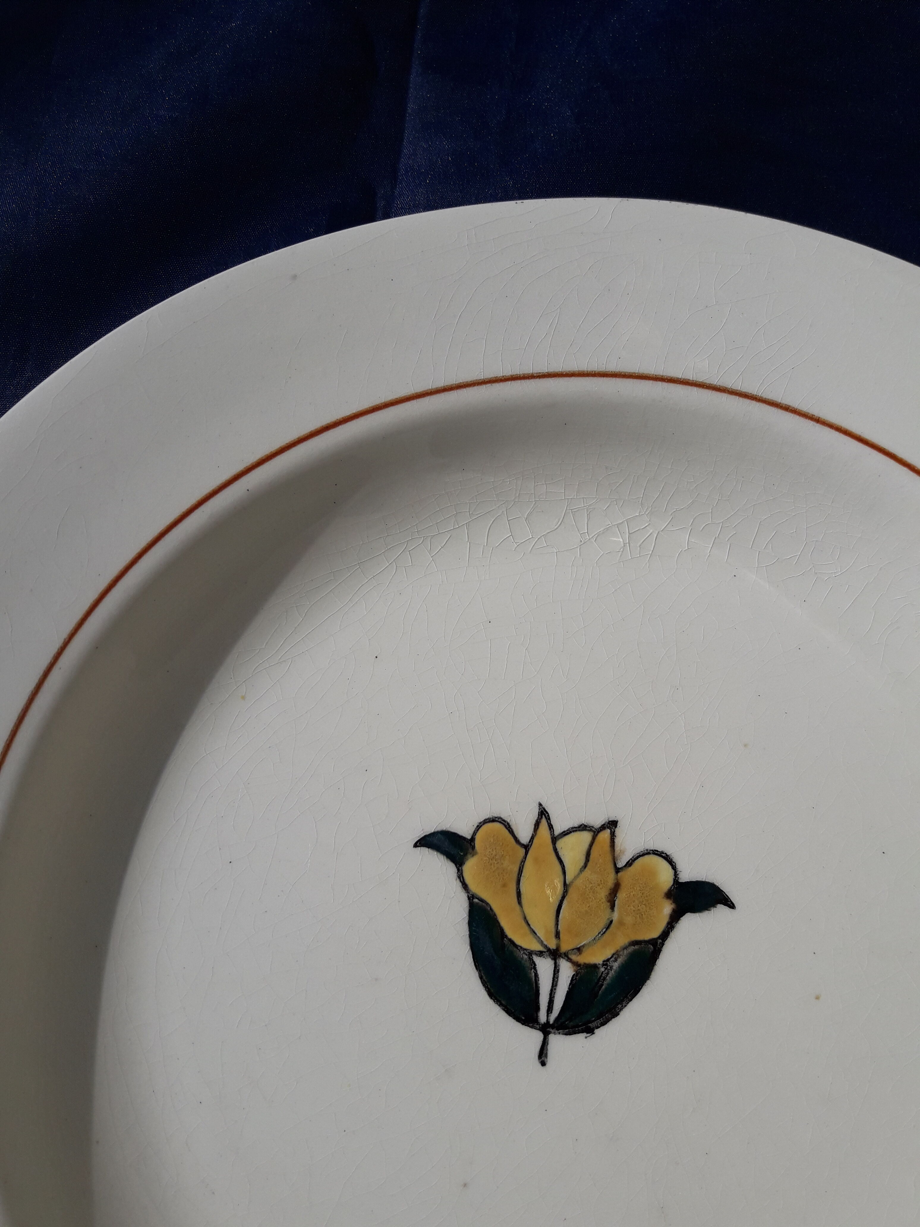 2 hollow plates made of earthenware from Lucien model Salins diam 24.5 cm