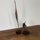 Ensemble de 2 sculptures en bois sur socle