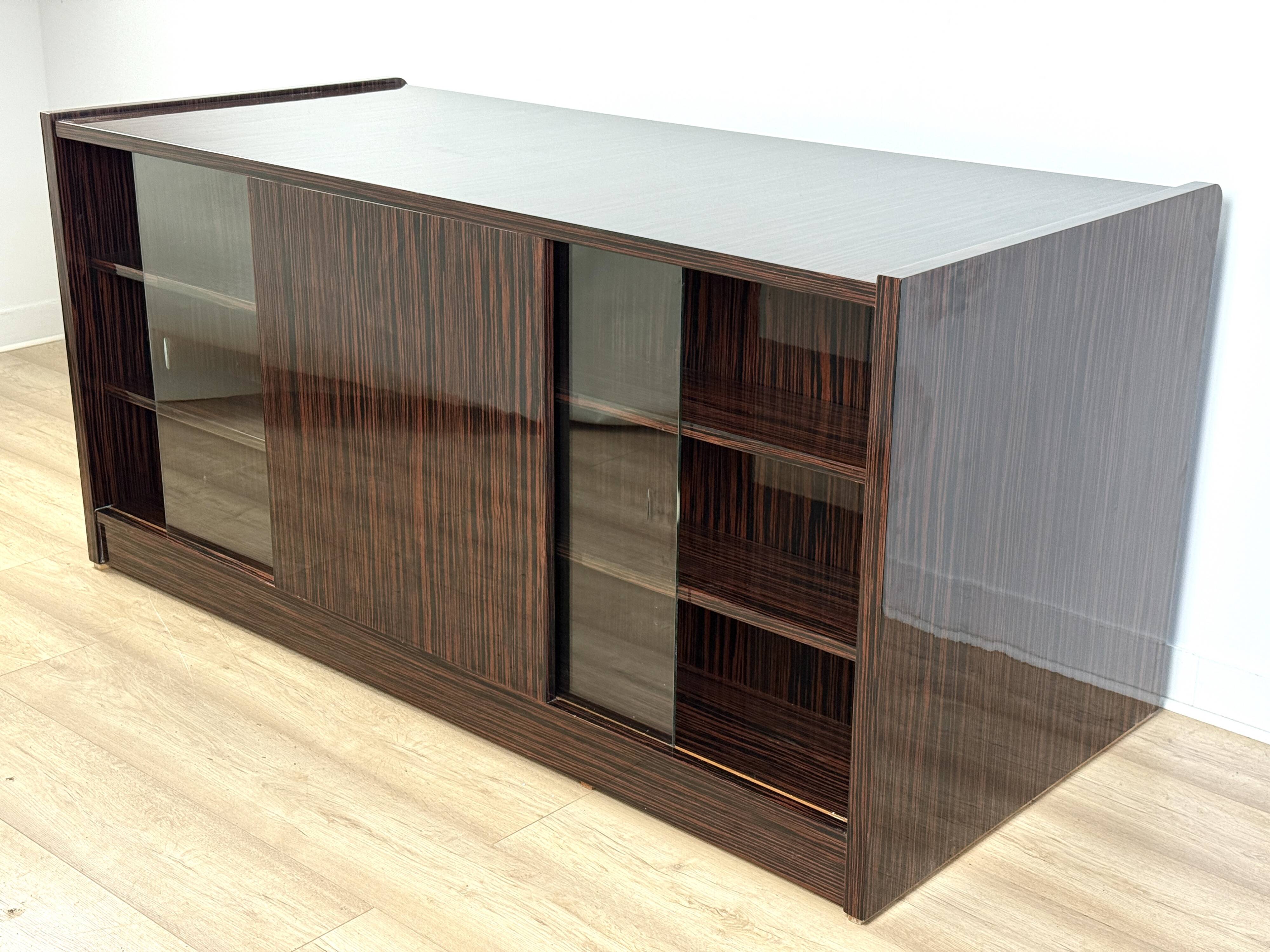 Art Deco “New York” double-sided desk – Macassar ebony veneer