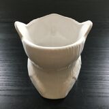 Cache pot hibou blanc
