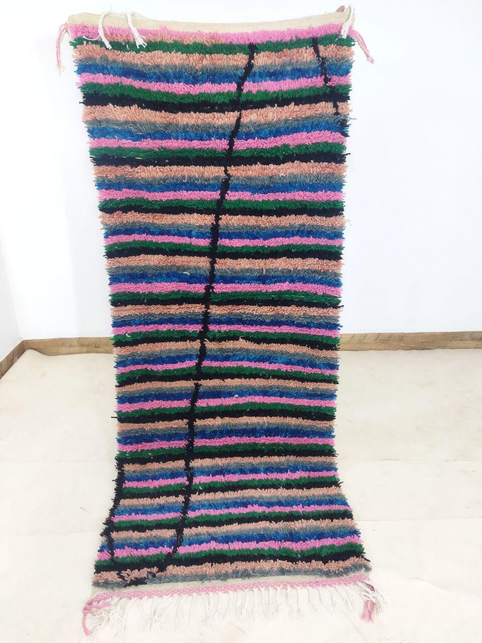 Berber carpet colorful corridor 215 X 88 CM