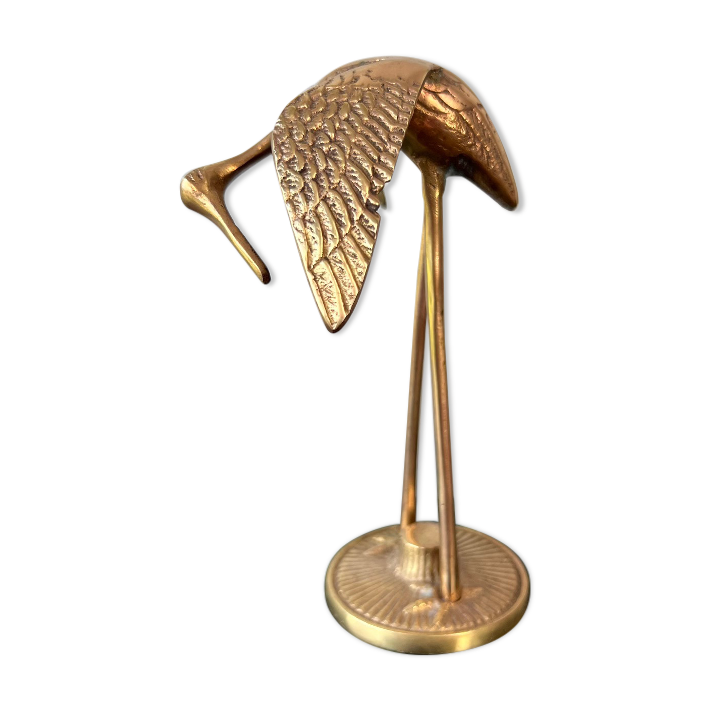 Vintage brass heron
