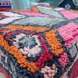 Handmade Berber pouf in wool 60 X 60 X 20 CM