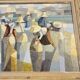 Cubist Oil on Canvas Tableau Rural Scene Asia Saard Thanomwong Signed