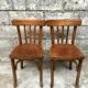 Pair of bistro chairs troquet Parisien in curved wood 1950