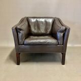 Scandinavian design leather armchair 1960.