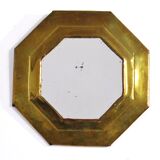Octagonal brass mirror 19x19cm