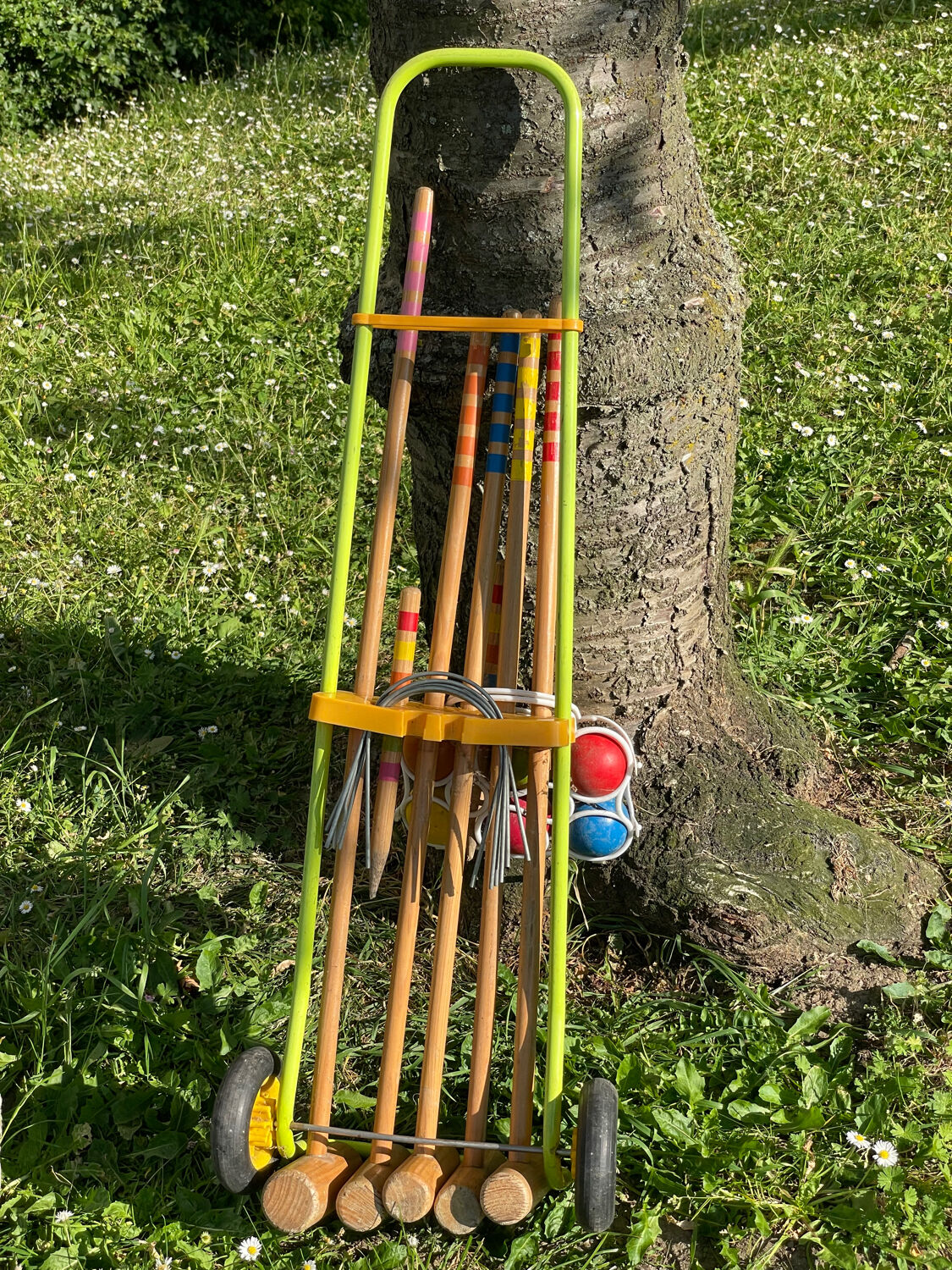 Wooden croquet game