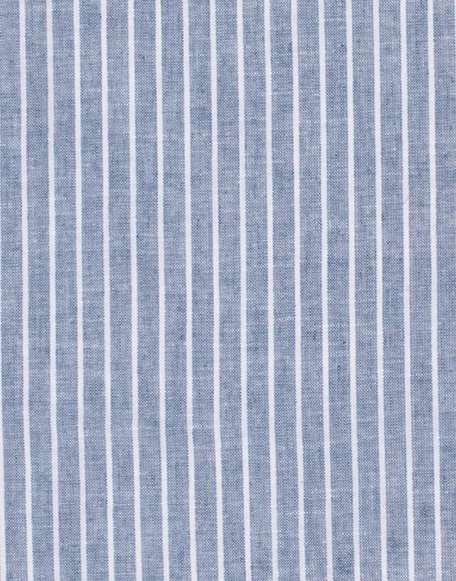 Suspension Emilia, pleated lampshade with frills, blue stripes.