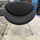 Orange slice armchair 437 by pierre paulin for artifort, grey, 1980.