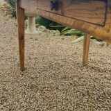 Solid oak farmhouse table with two-plank top