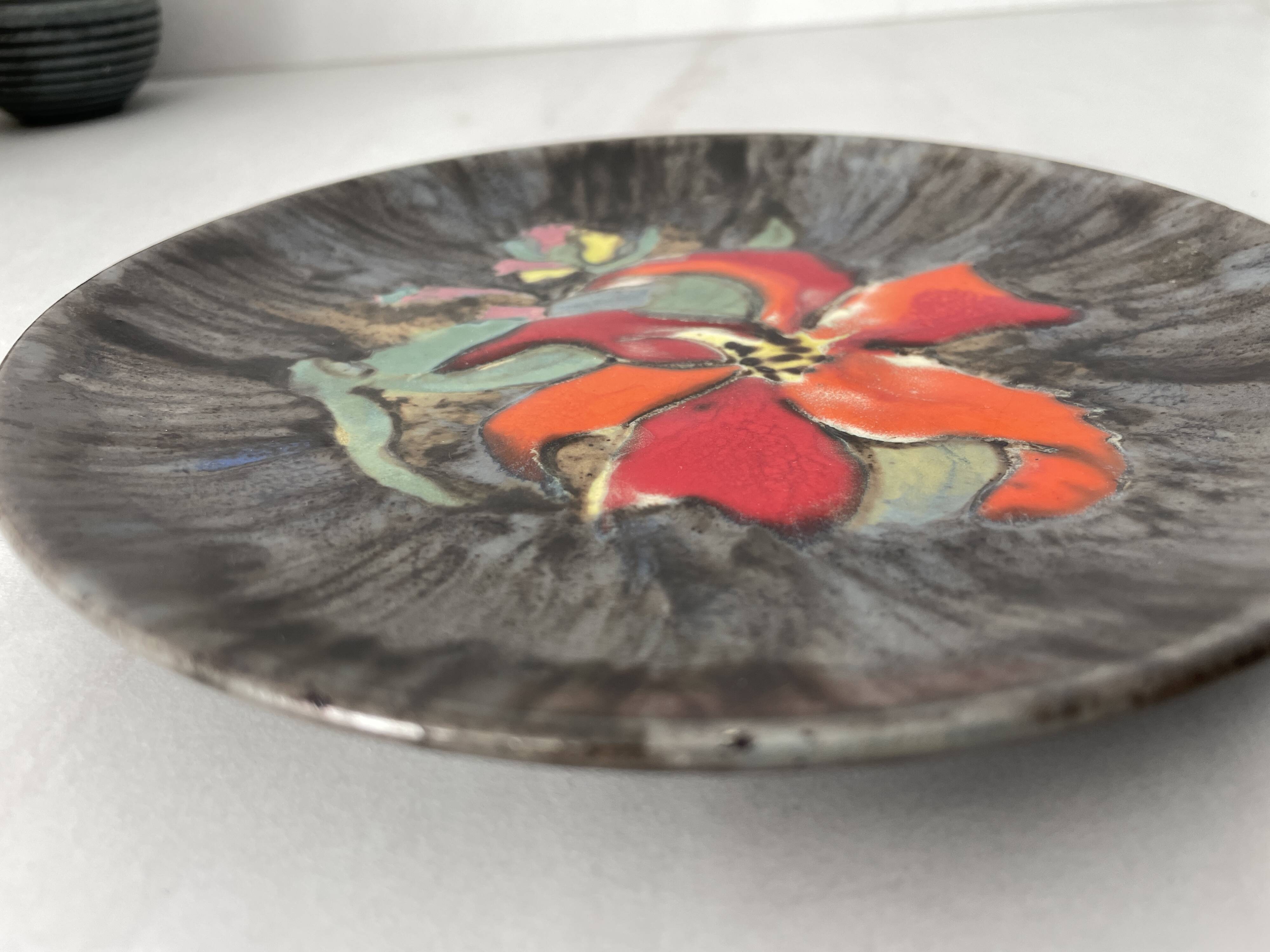 Rare plate bel delecourt quimper antique