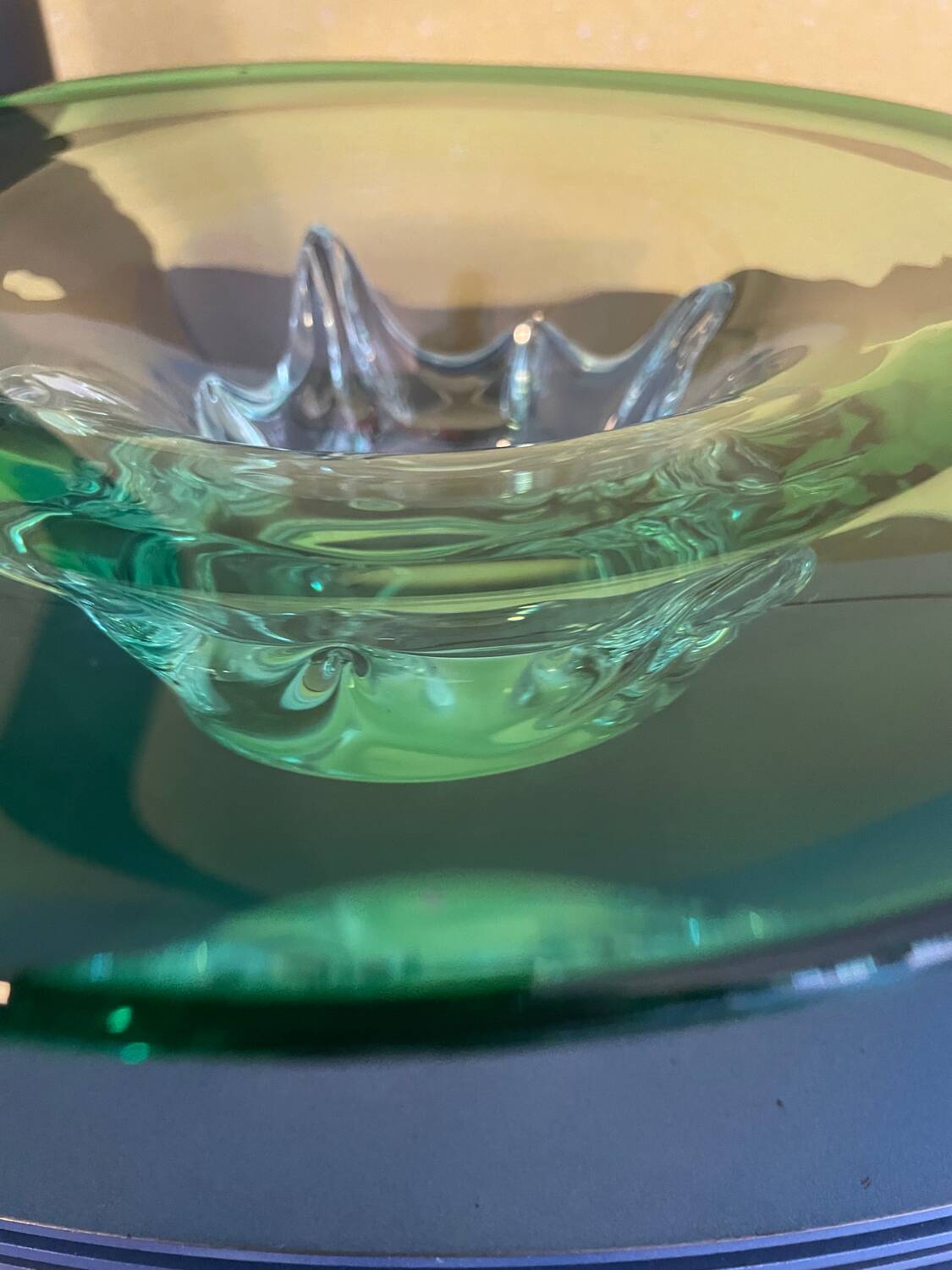 Glass fruit bowl