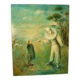Large Oil on canvas "Harlequin"