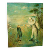 Grande Huile sur toile "Arlequin"