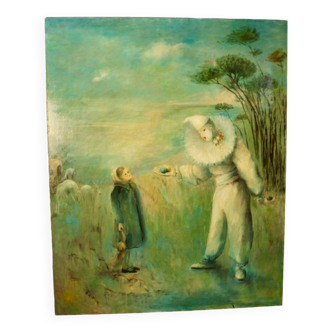 Large Oil on canvas "Harlequin"