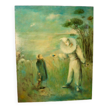 Large Oil on canvas "Harlequin"