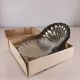 Complete Shell Butter Dish - Metal & Glass - Original Box - 1970s