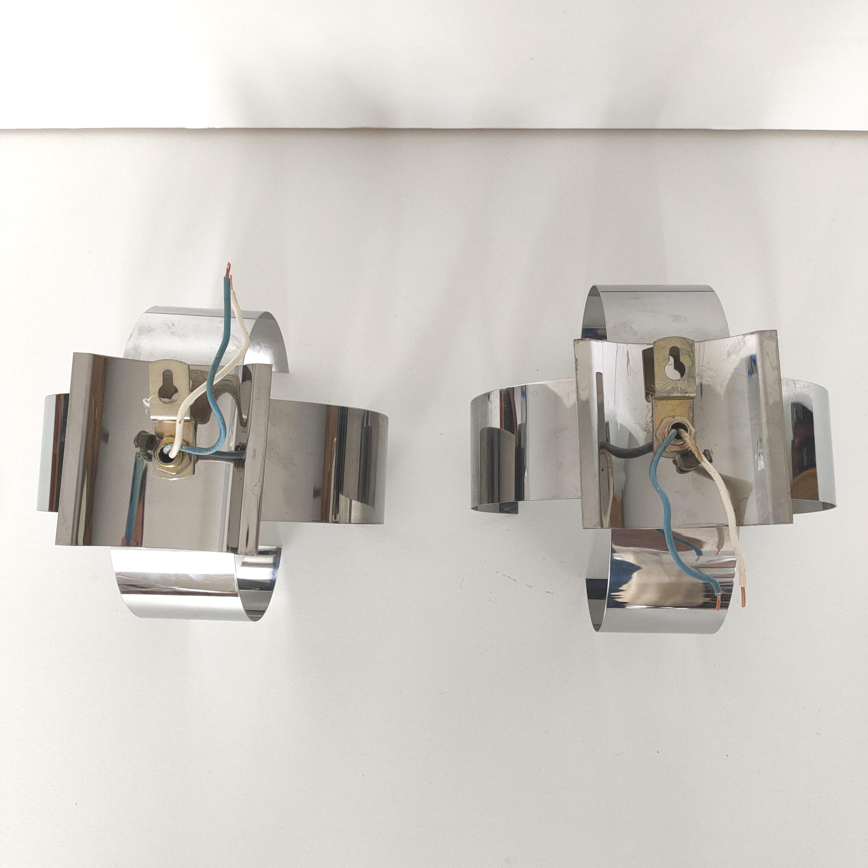 Pair Seventies wall lamp space age