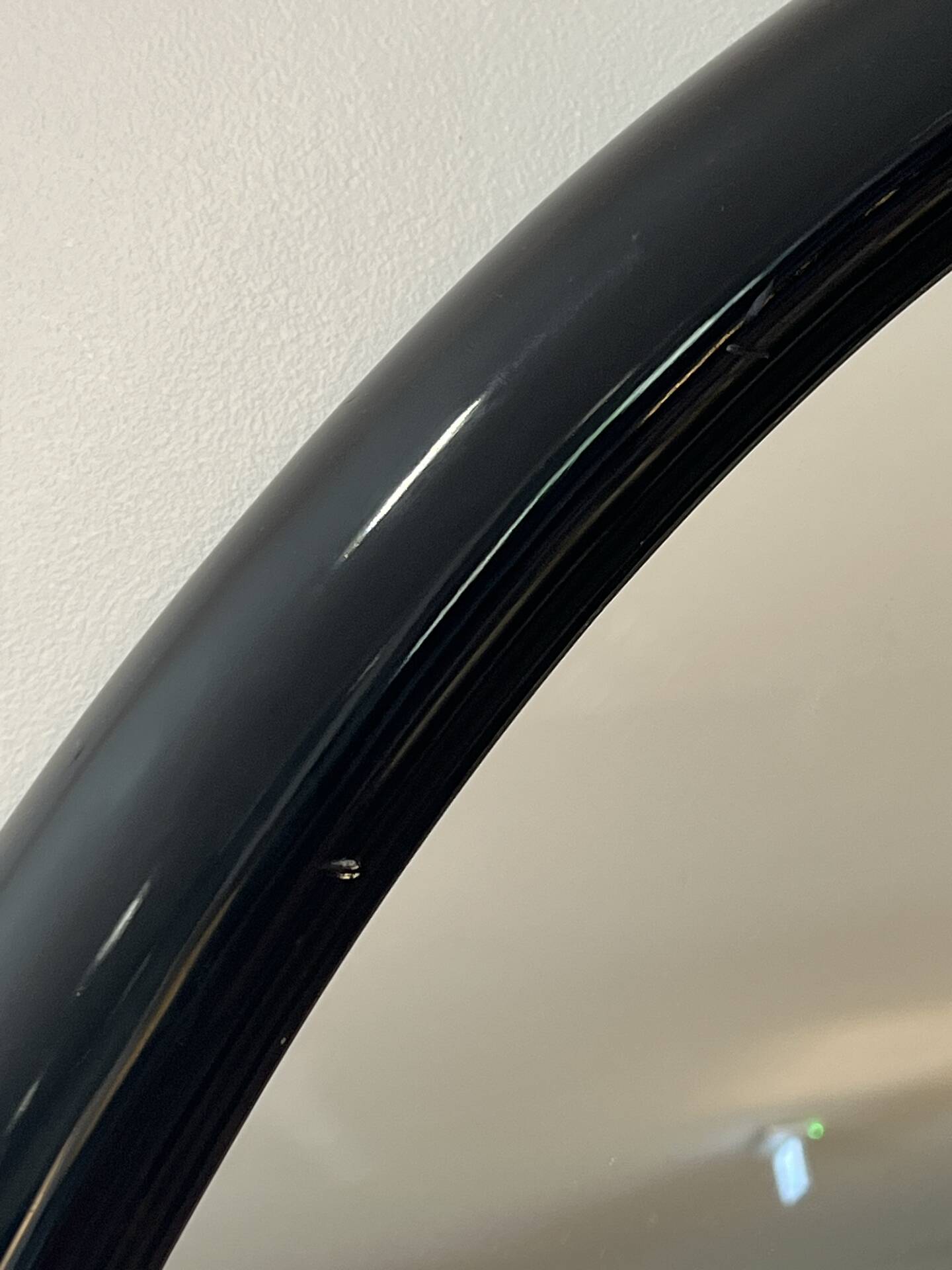 Large black lacquered mirror in 80s style