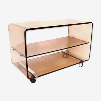 Plexiglas design rolling coffee table