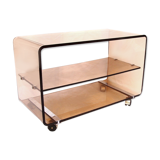 Plexiglas design rolling coffee table