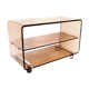 Table basse roulante design en plexiglas