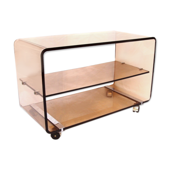 Plexiglas design rolling coffee table