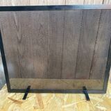Fireplace Screen Antique Black Metal Perforated Grille Vintage