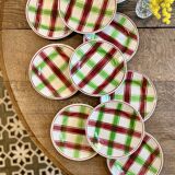 Lot de 12 assiettes dessert anciennes, modèle Sousse de Digoin Sarreguemine