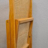 Folding wooden and cane chair