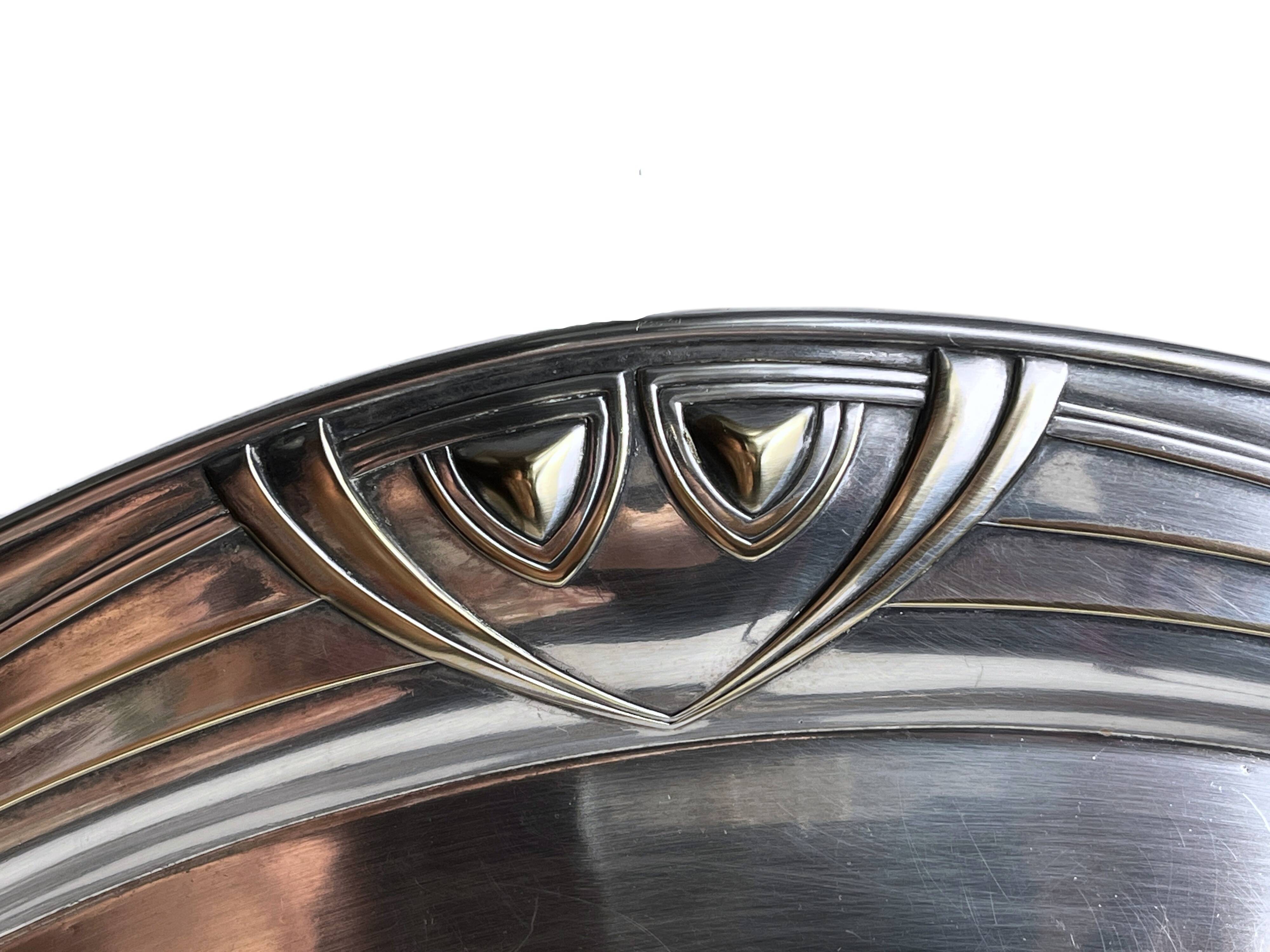 Art Nouveau, silver-plated metal tray Theodor Radivon hallmark circa 1900