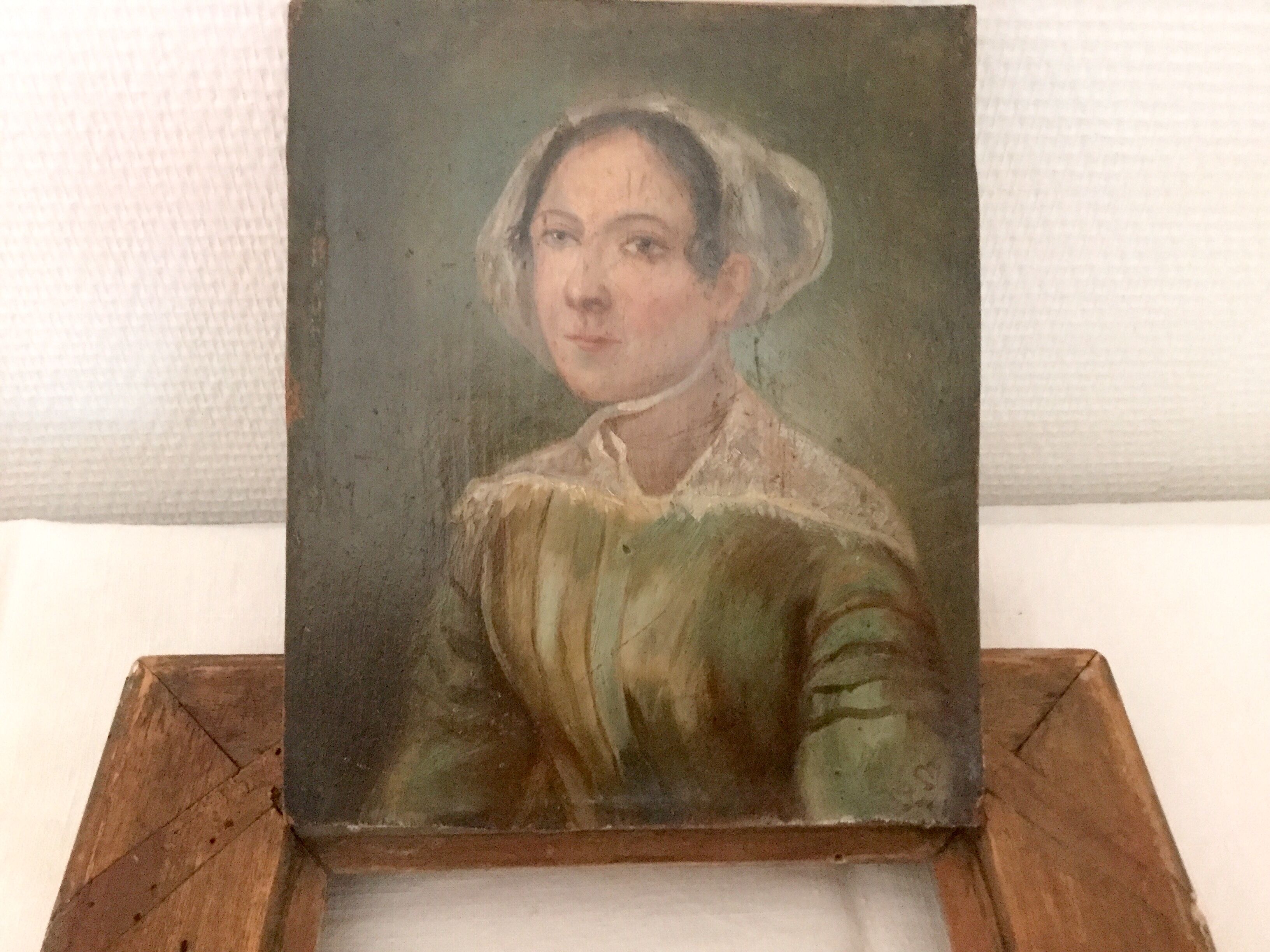 Old painting oil portrait 19th
