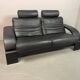 Black Leather Ake Fribytter “Kroken” Two-Seater Sofa for Nelo Möbel. Sweden