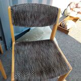 6 chaises ancienne vintage design scandinave pieds compas