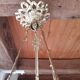 Art Nouveau chandelier Shell glass paste Muller brother Lunéville