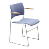 Howe 4/40 Blue and Chrome Arm Chair by David Rowland